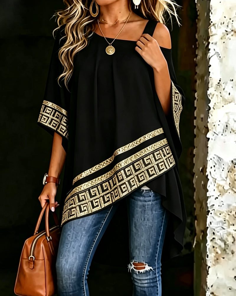 Off-Shoulder Fashion Asymmetrical Blouse