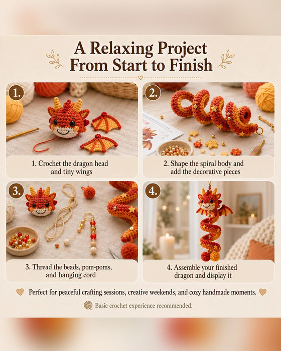 🐉 Beginner-Friendly DIY Set for an Enchanted Dragon Spiral Hanging Ornament | Complete Set Including All Tools and a Step-by-Step Guide 💕