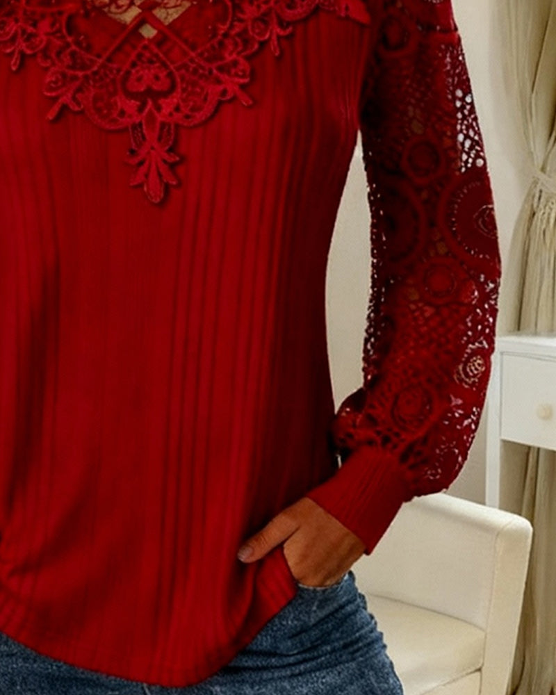 Solid Color Patchwork Ribbed Top