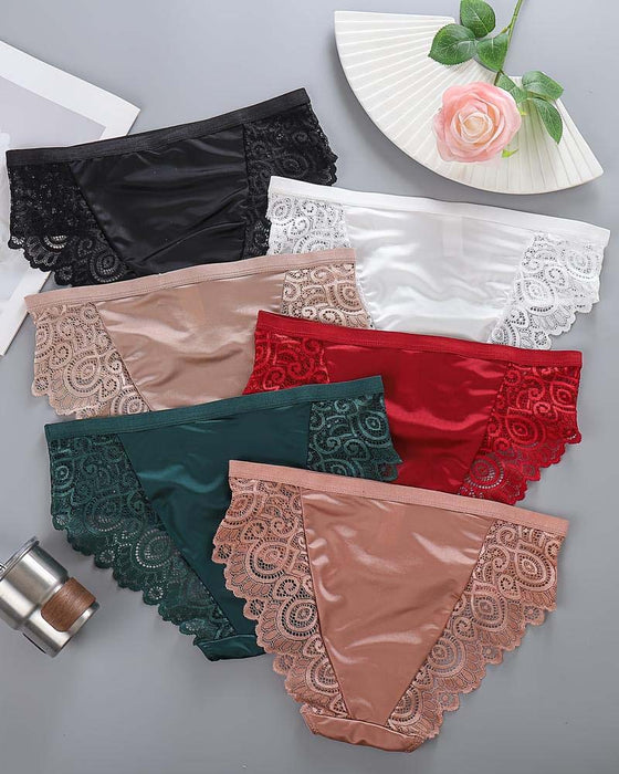 Women's High Waist Contrast Panties Set