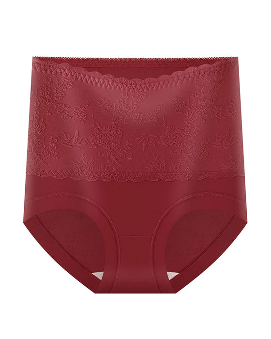 Chinese Style High-Waisted Embossed Tummy Control Pants