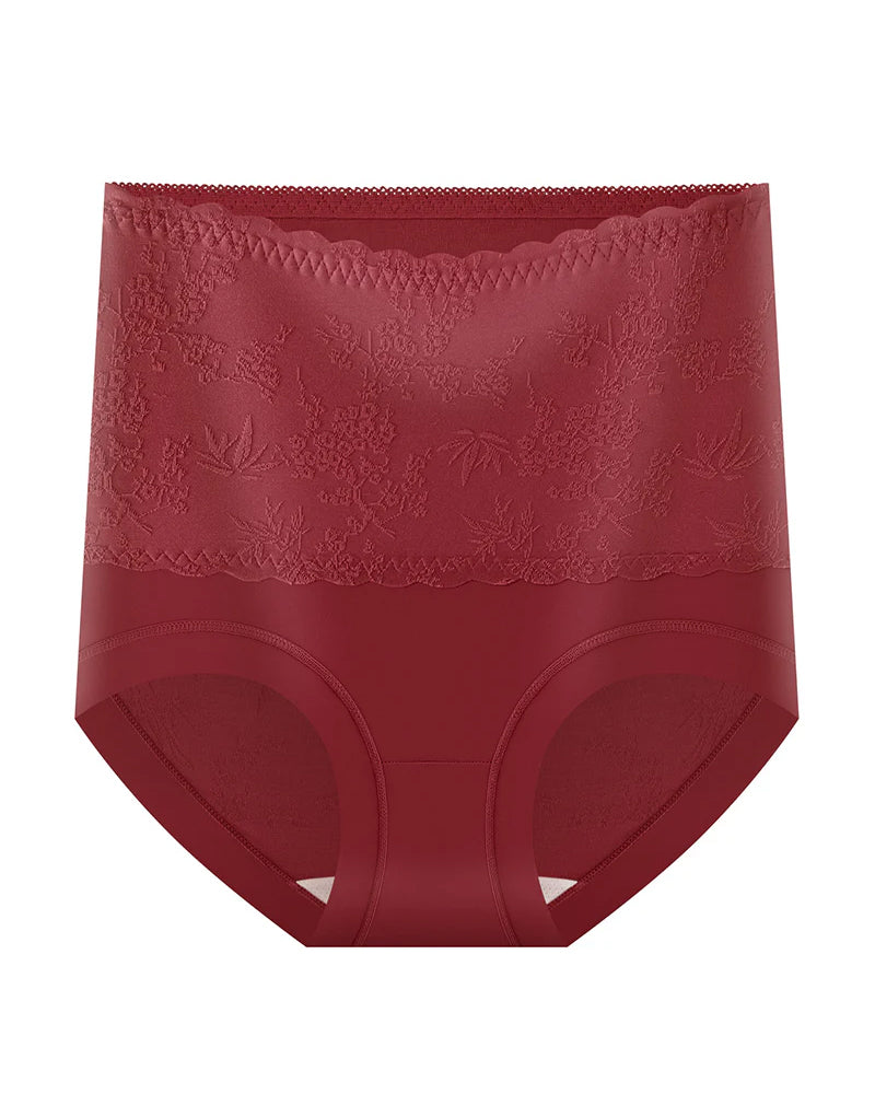 Chinese Style High-Waisted Embossed Tummy Control Pants