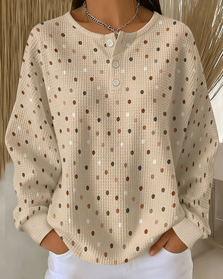 Crew Neck Polka Dot Sweatshirt