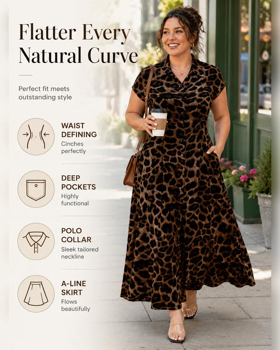 Casual Leopard Maxi Dress