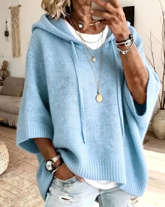 Hooded Relaxed Stylish Knit Pullover
