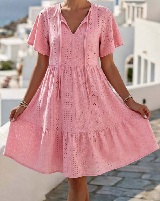 Cutout Short Tie Dress