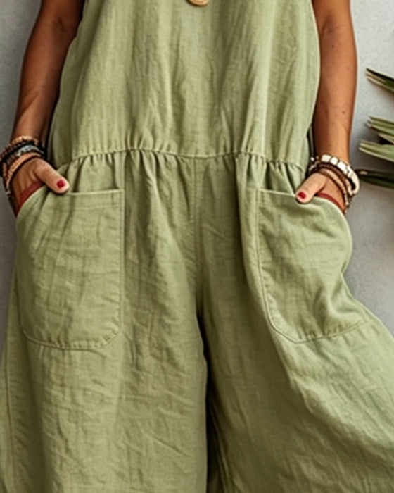 Color-Blocked Pocket Jumpsuit