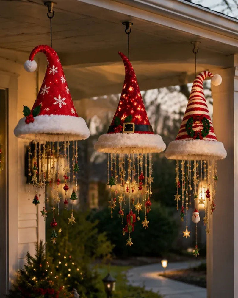 🎅 Lighted Santa Hat Hanging Chandelier 🎄