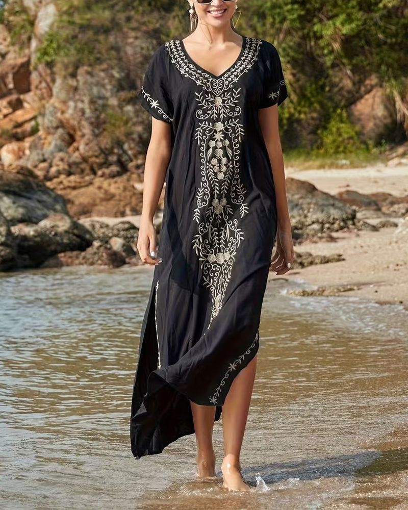 Ethnic Style Retro Short-Sleeved Dress