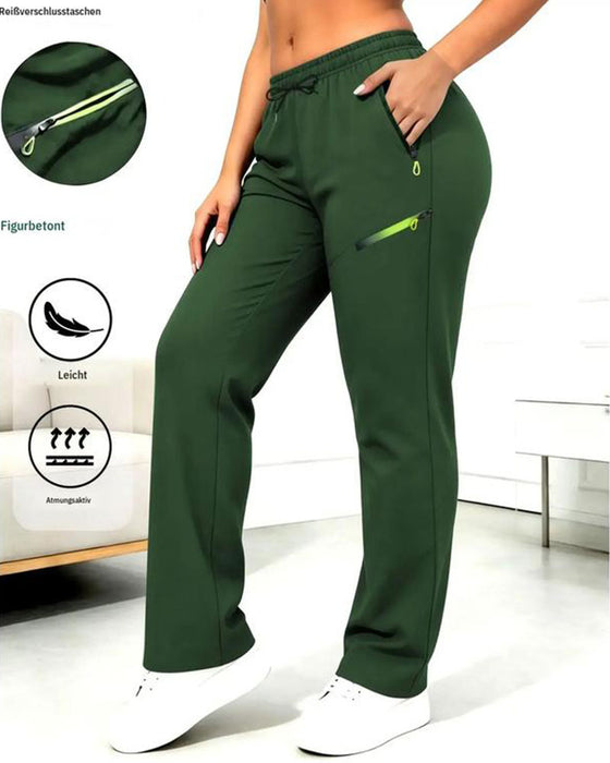 Zip Pocket Straight-Leg Pants