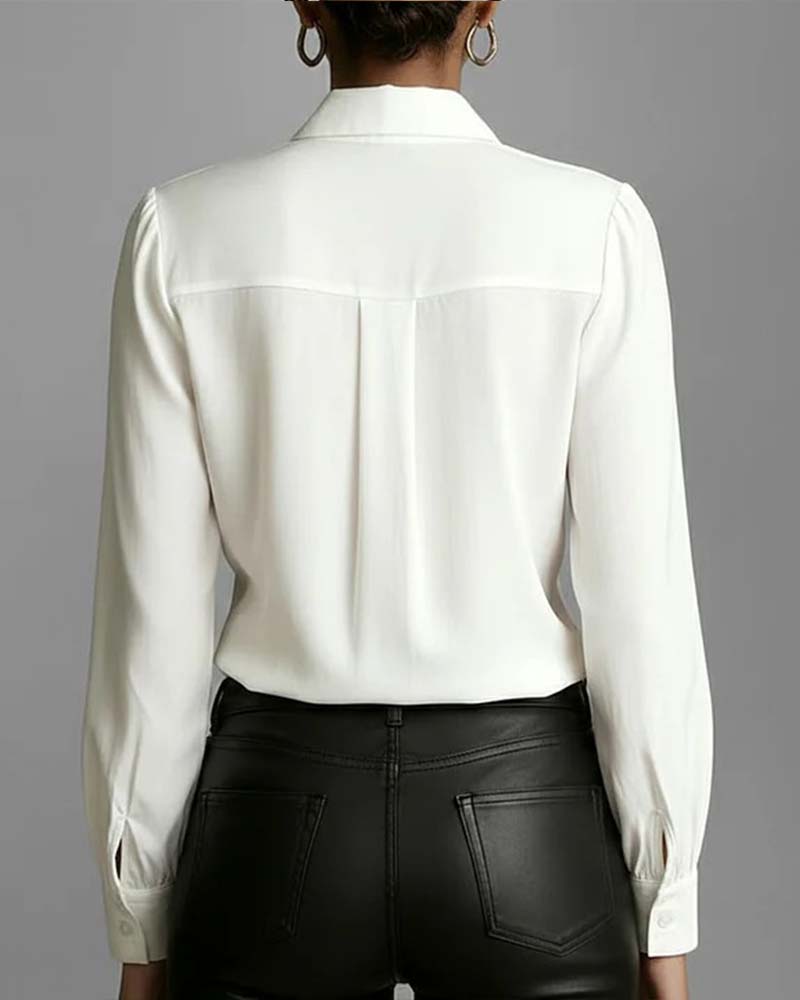 Ruffled Button-Down Collar Shirt