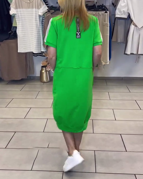 Short Sleeve Printed Shift Dress