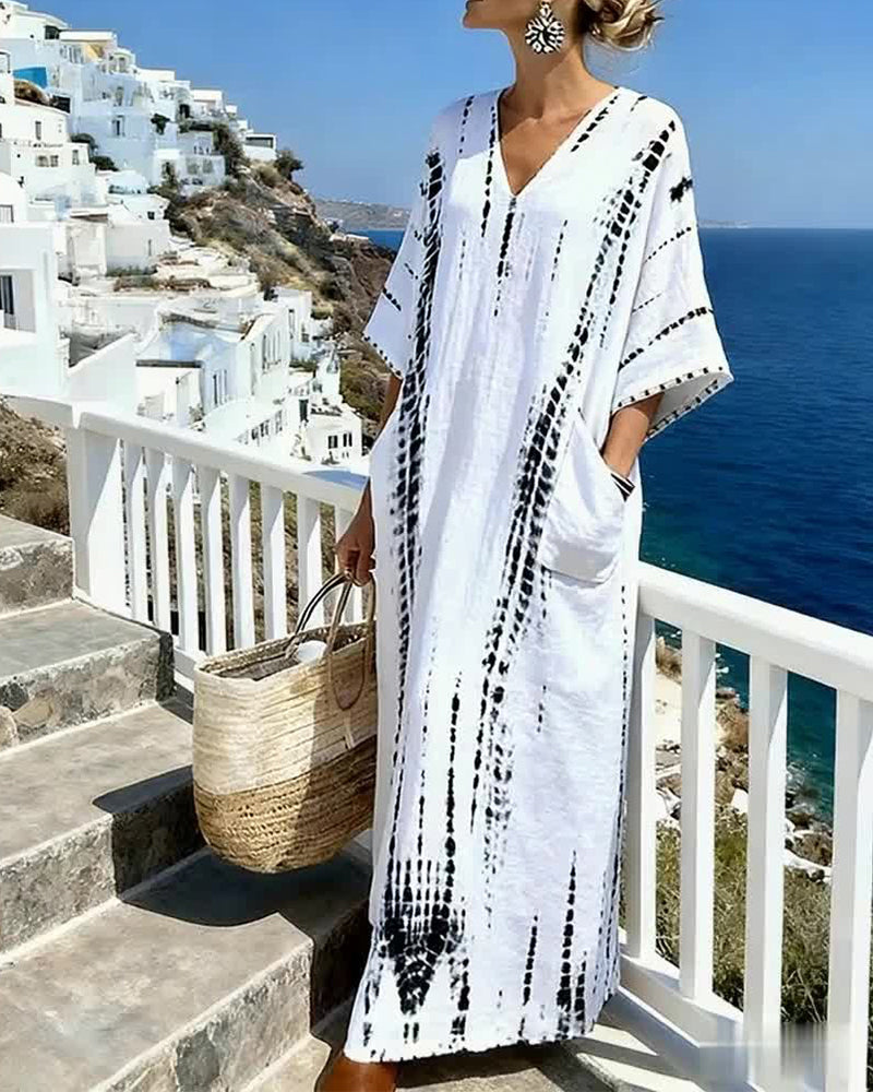 Bohemian Flowy V-Neck Dress