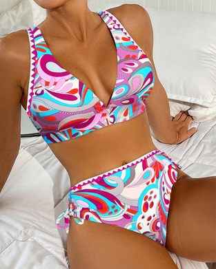 Sexy Bra Two-Piece Print Bikini