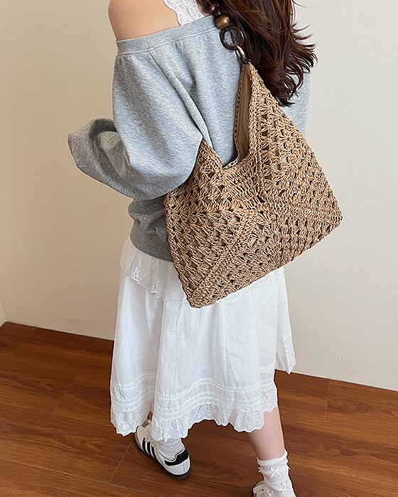 One Shoulder Straw Bag