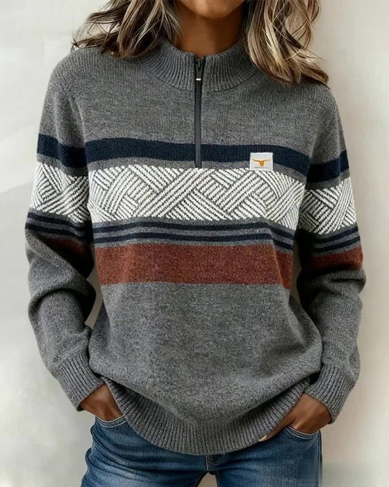Long-Sleeved Color-Blocked Jumper