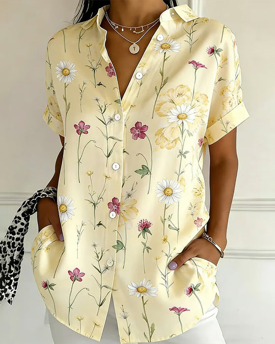 Fresh Floral Print Shirt
