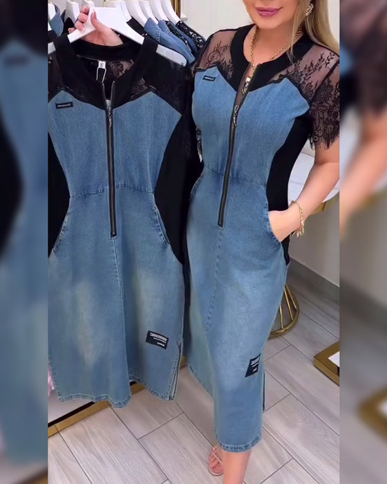 Lace Sleeve Fashion Design Dress