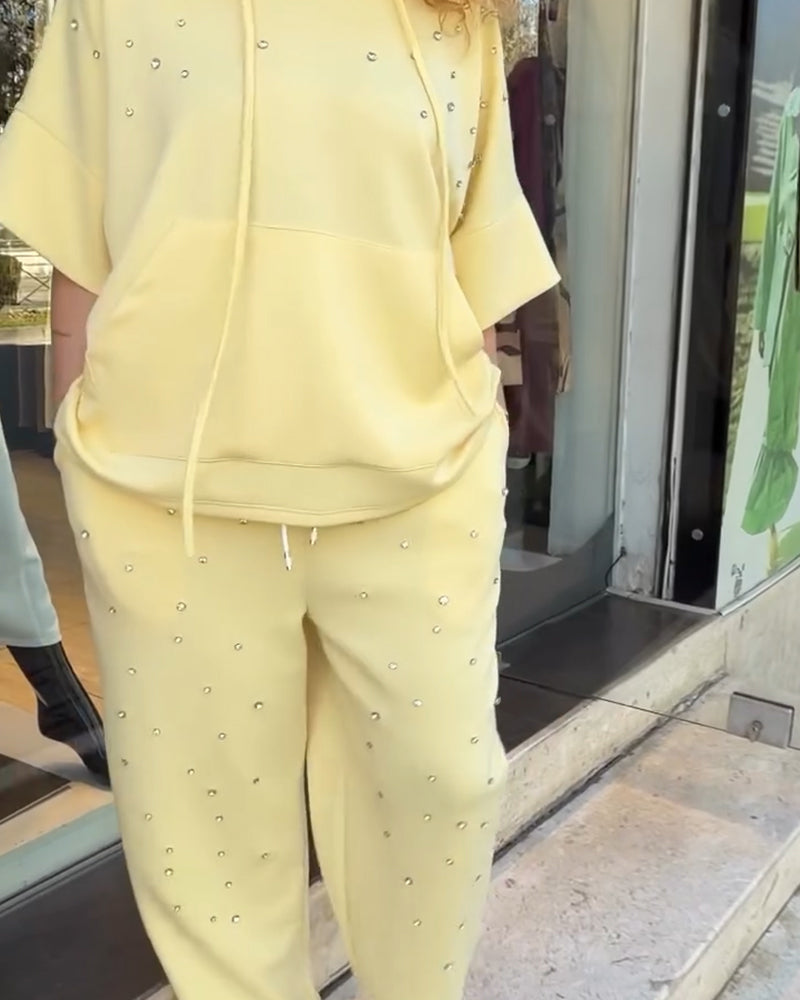 Hooded Beaded Casual Set