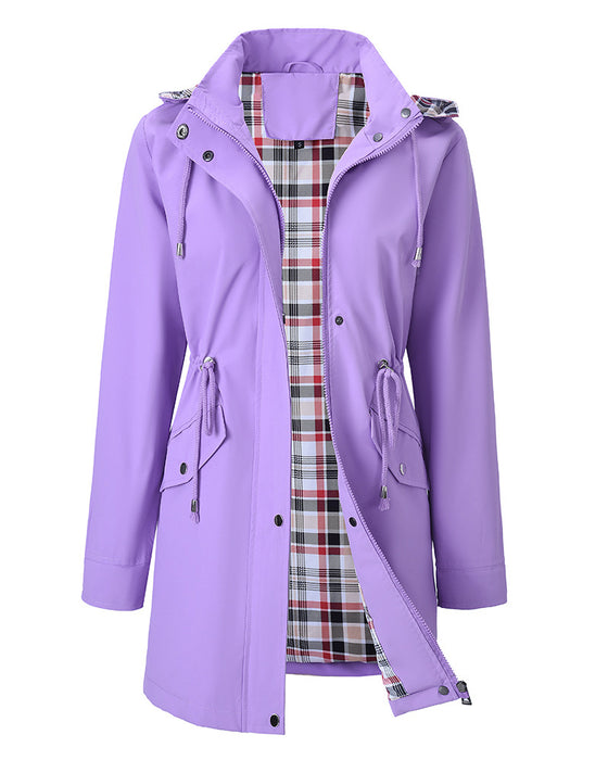 Women Waterproof Long Hooded Trench Coats