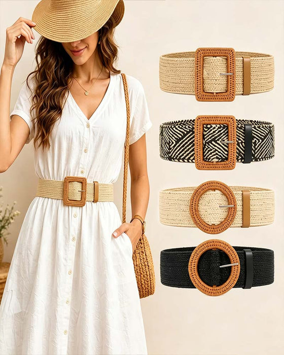 Boho Style Buckle Elastic Belt