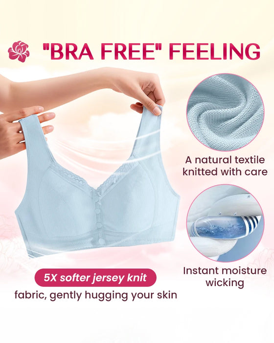 Front Button Comfortable Wireless Lift Bra