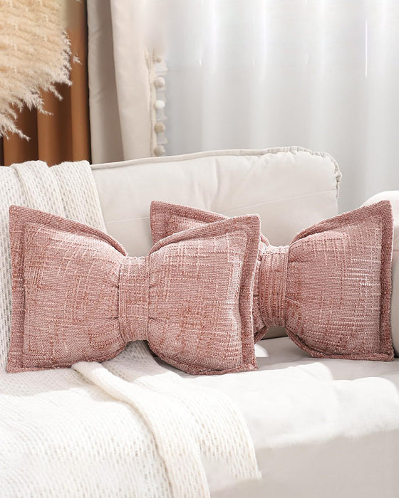 Soft Bow-Shaped Throw Pillowcase