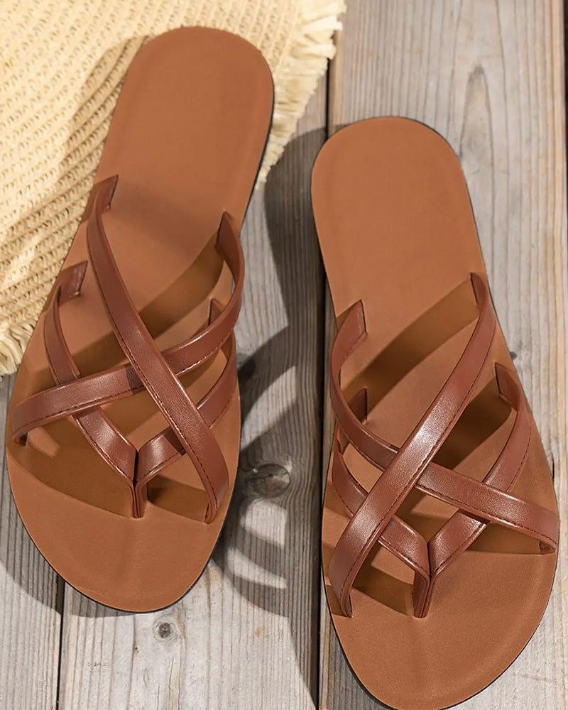 Women's Solid Color Toe Thong Sandals