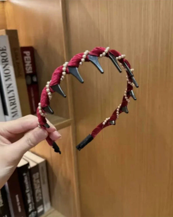 Vintage High Cranium Artificial Pearl Hairband