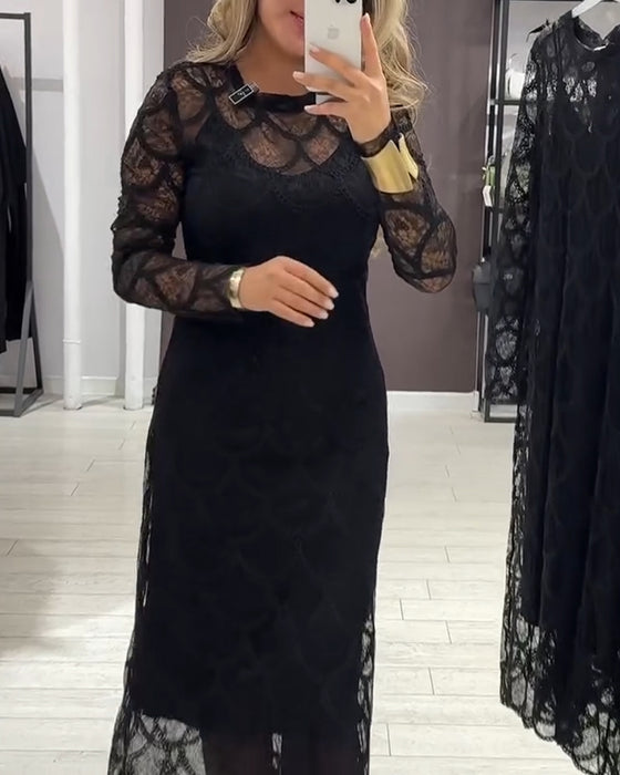 Lace Cover Up & Cami Dress Set