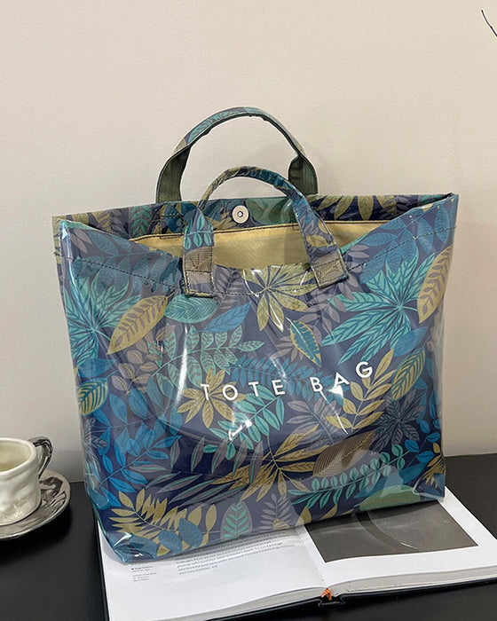 Women's Camo And And Leaf Print Tote Bag