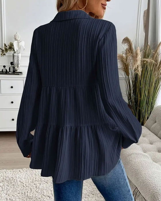 Elegant Lapel Waist Shirt