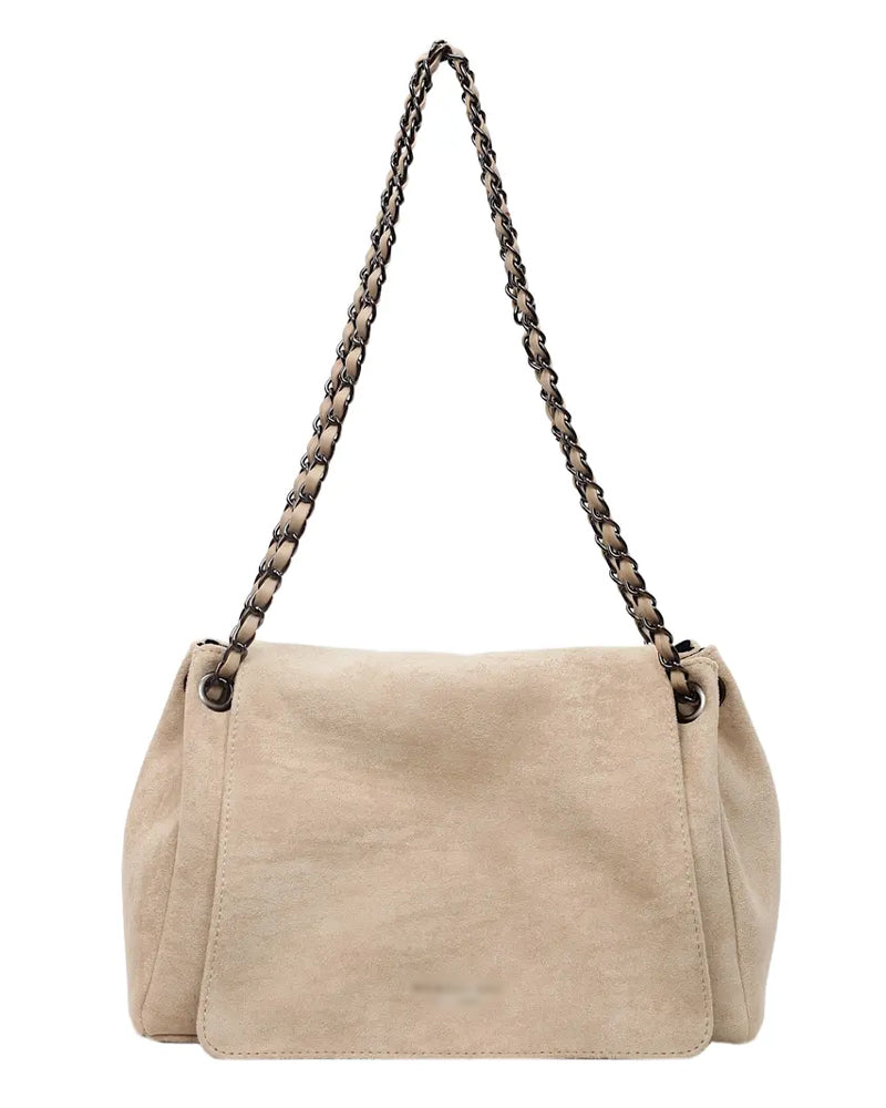 Plain Suede Crossbody Shoulder Bag