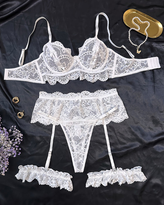 Lace Trim Sheer Lingerie