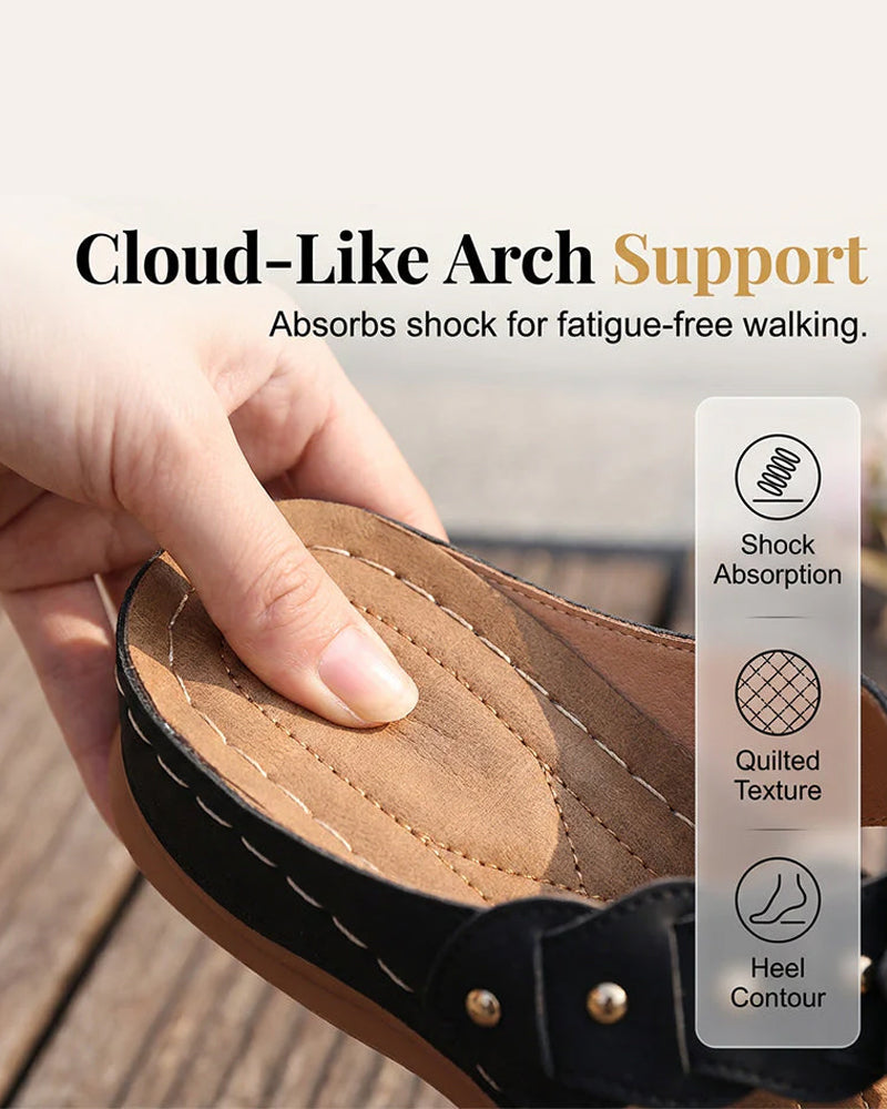 Women's Floral Print Sandals With Arch Support