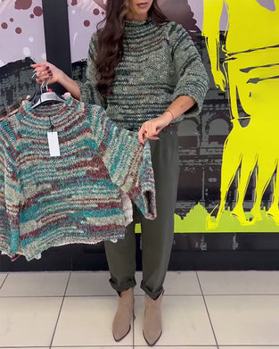 Retro Three-Quarter Sleeve Pullover Sweater