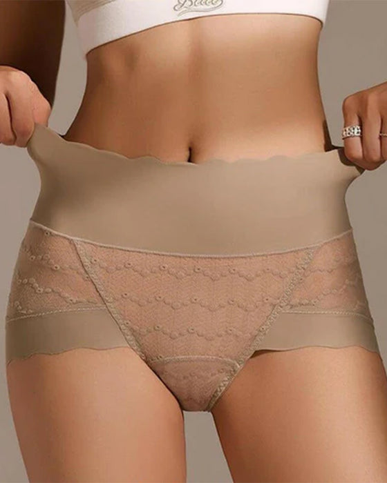 Breathable Seamless High Waist Lace Panties