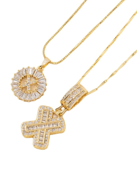 Initial Letter Pendant Necklaces -2 Pack