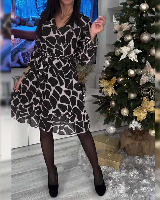 Elegant Geometric A-Hem Dress