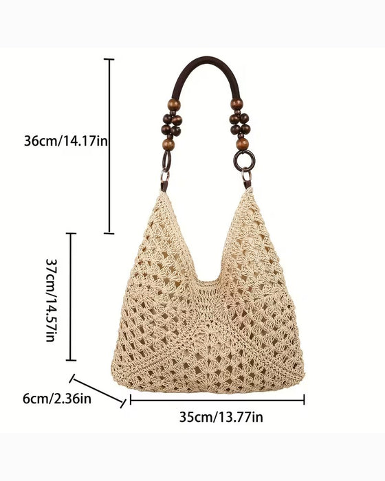 One Shoulder Straw Bag