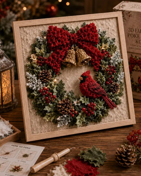 Christmas Needle Felting Fabric DIY Kit