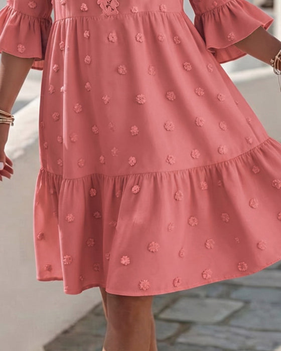 V-Neck Lace Patchwork Dress