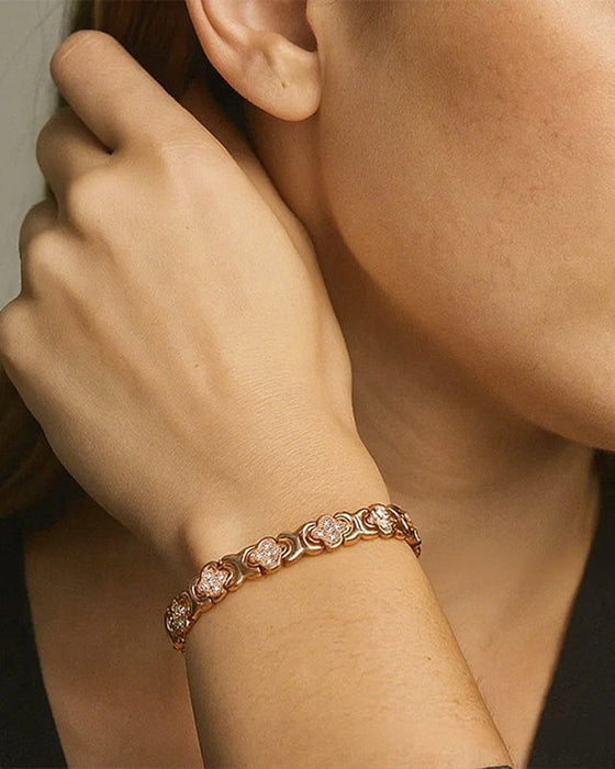 Four-Leaf Clover Copper Bracelet