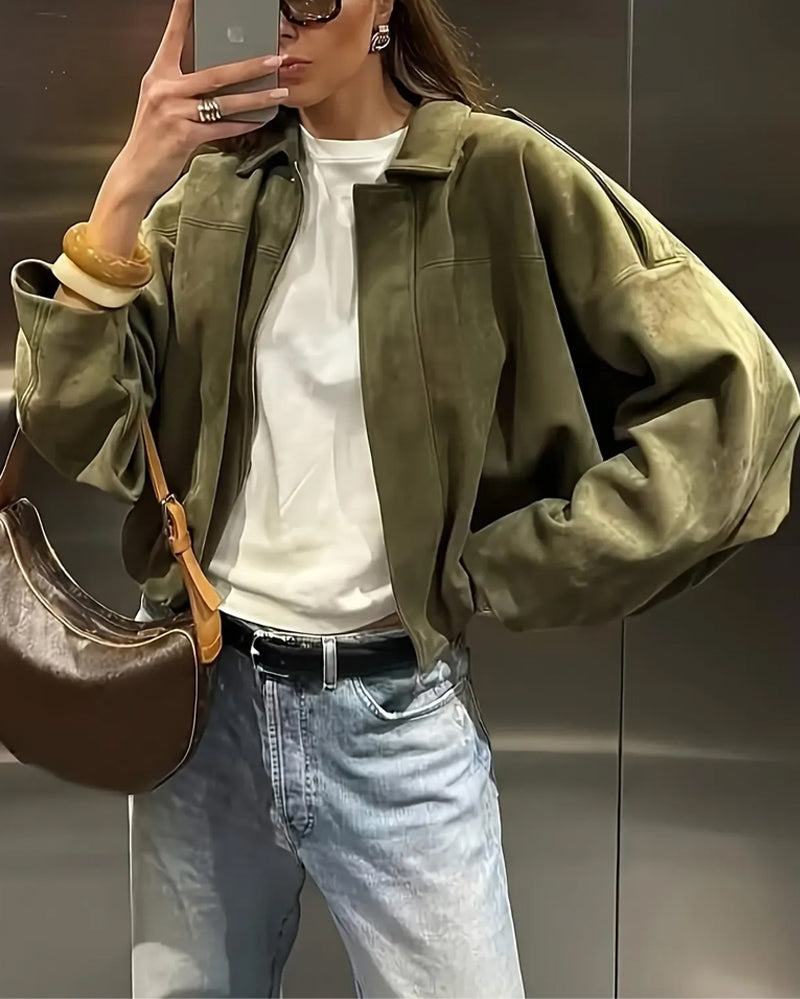 Fashion Suede Lapel Jacket