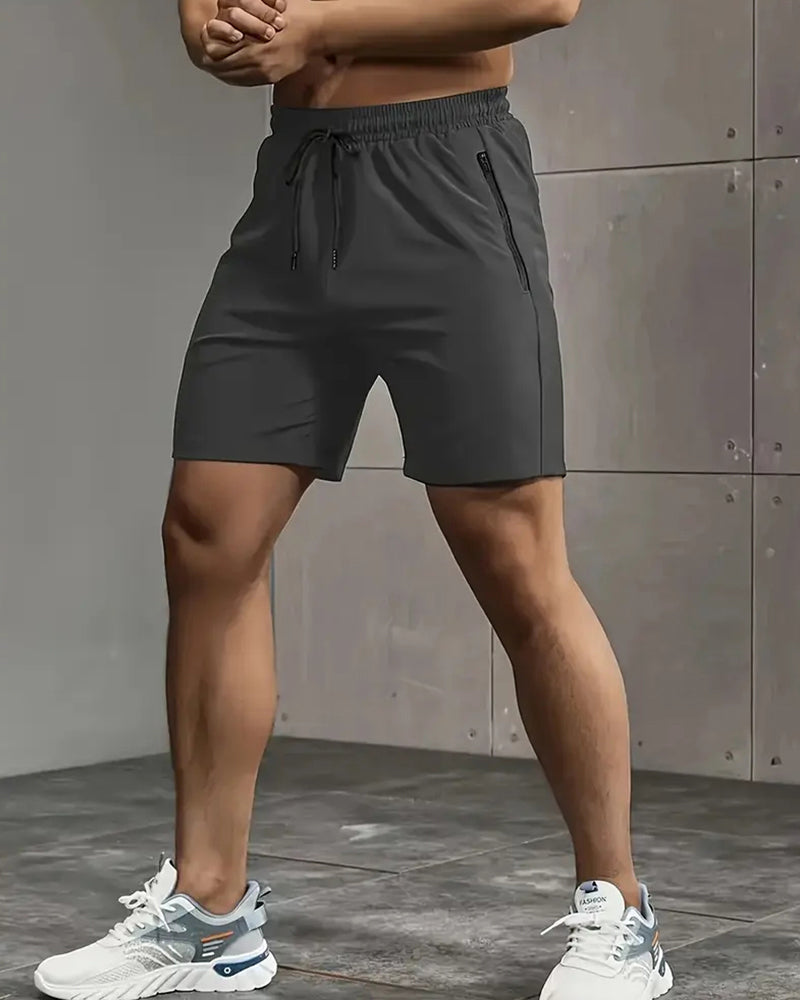 Men's Quick Dry Zipper Pocket Athletic Shorts