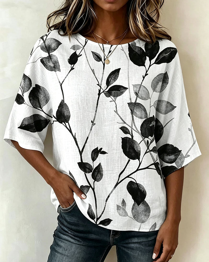 Loose Ink Wash Blouse