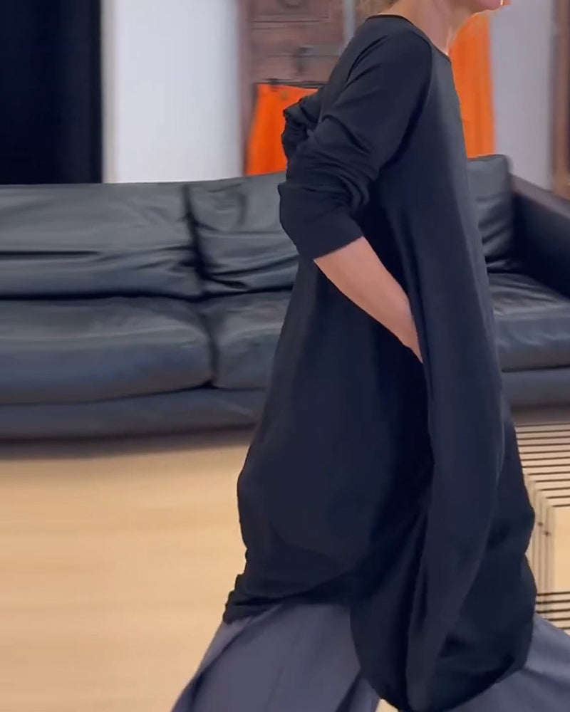 Casual Solid Color Irregular Dress