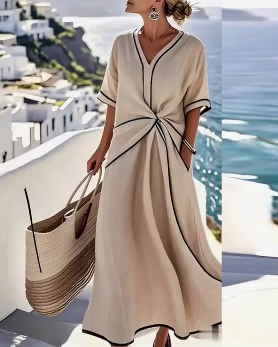 Fashionable Twist Pocket Dress