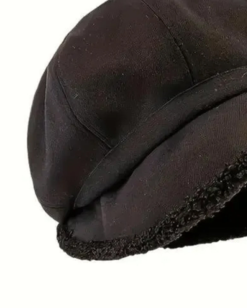 Women's Solid Color Plush Fisherman's Warm Hat