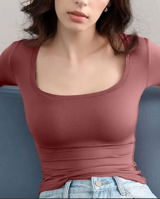 Square Neck Fitted Base Layer Top